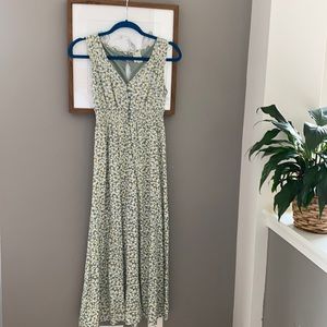 Button front peasant dress